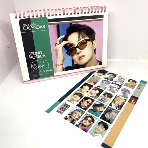 BTS Jeong Hoseok Desk Photo Calendar 2-Yr 2023-2024 with Stickers J-Hope - Afbeelding 1 van 19
