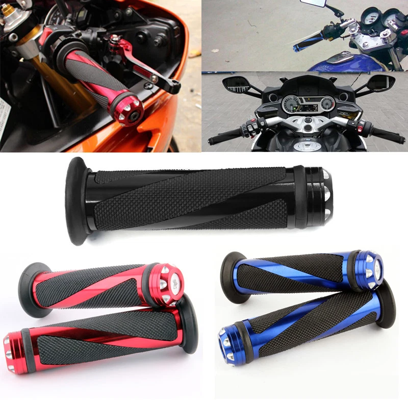 Motorcycle 7/8" Hand Grips Handle Bar For Suzuki GSXR600 1000 Honda CBR600RR New - Image 2 of 4