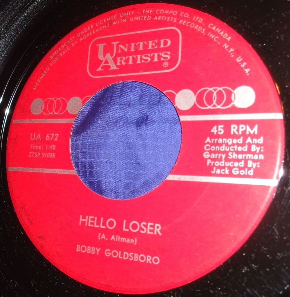 MB692 Bobby Goldsboro See The Funny Little Clown / Hello Loser 45 RPM ...