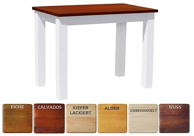 Esstisch Kuchentisch Tisch Massiv Kiefer Holz Weiss Neu Verschiedenen Grossen Ebay