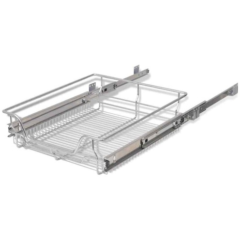 Einbauschublade Korbauszug 2 Stk. Silbern 500 mm - Bild 6 von 8