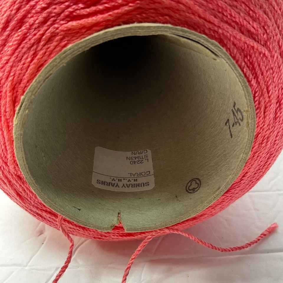 Yarn Cone No Label Coral Rayon Blend  Lace 3 Ply  1.500 YardsNewVintage - Image 2 of 4