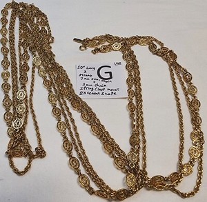 Authentic Lot 1 All Signed MONET Gold Plated Quality Necklace & Choker Chains Tassle Fancy
