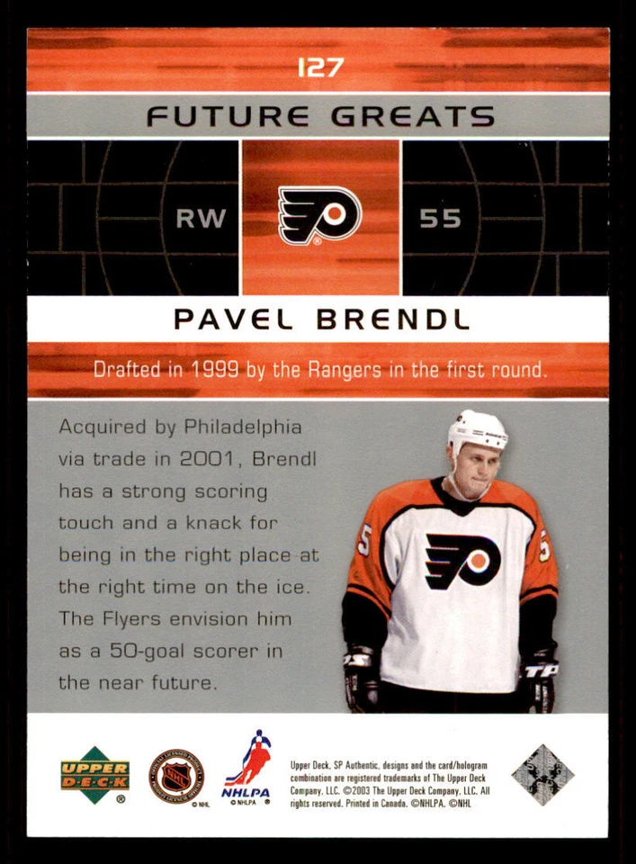 2002-03 SP Authentic #127 Pavel Brendl FG /2003 - Image 2 of 2