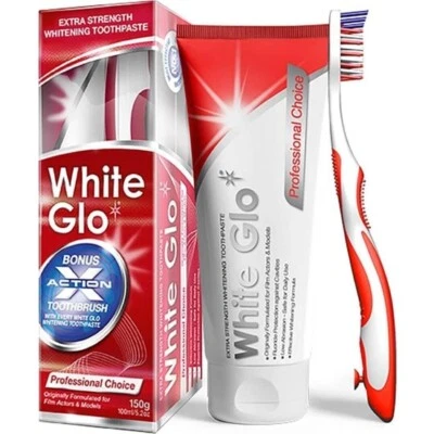 WHITE GLO Extra Strength Whitening Toothpaste Professional Choice 3 And 6 Pack.