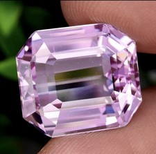 Kunzite rose naturelle 22,67 ct 17 x 15 mm VS octogone Afghanistan