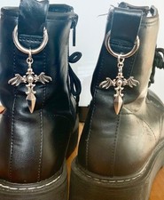 Sword Wings Boot Jewelry Charm Pendant Accessories Goth Punk