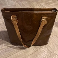 Authentic Louis Vuitton Brown Gold Tote Bag Handbag