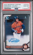 2022 BOWMAN CHROME PROSPECT  AUTOS #CPAEV ENMANUEL VALDEZ PSA 10 AUTO