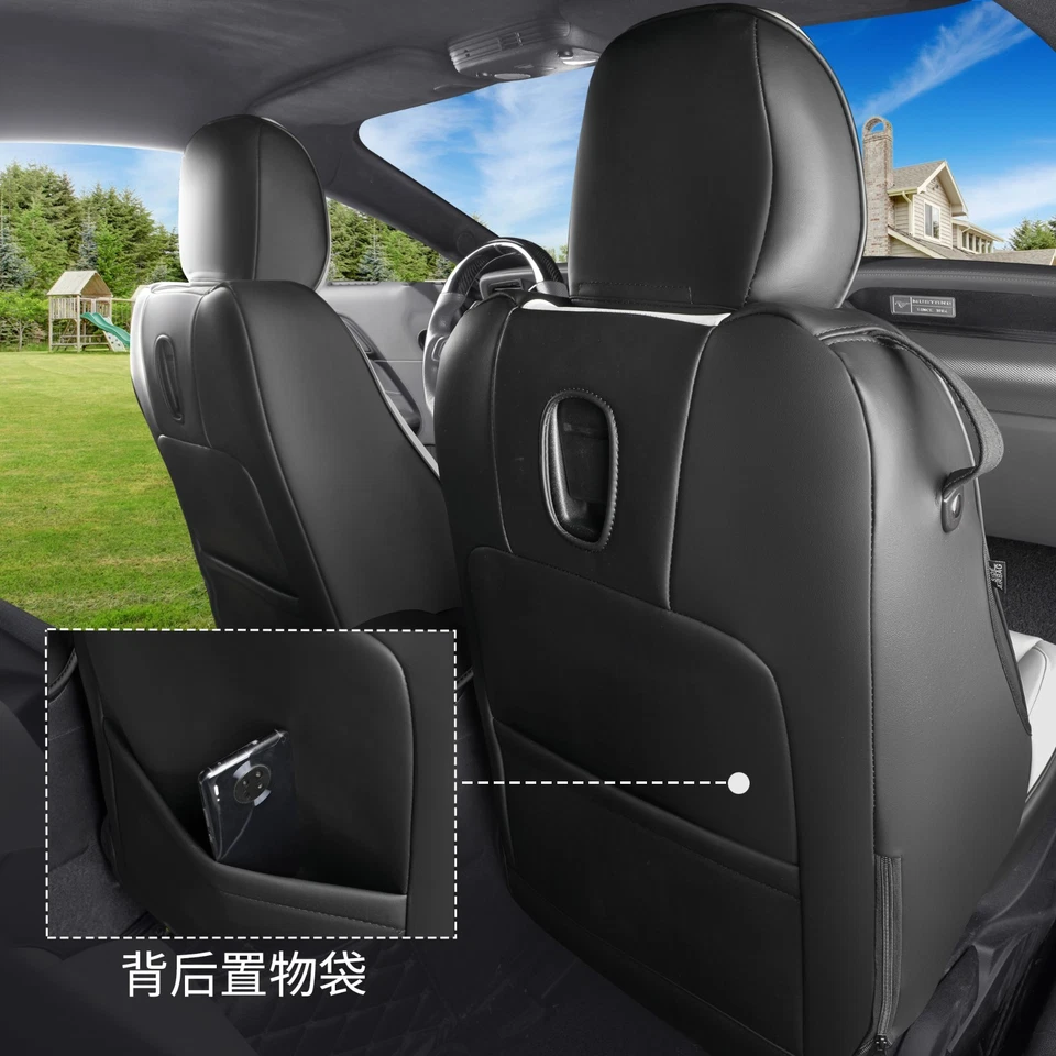 Menifomory for Ford Mustang Hardtop Coupe seat cover 2015-2025 Full Set Red+Gray Foto 3 de 4