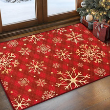 Christmas Entryway Rug 2X3 Area Rug Soft Small Washable Rugs Snowflake Indoor Do