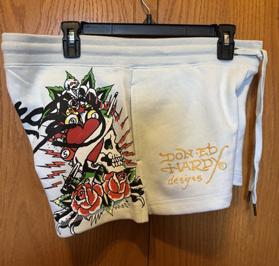 Ed Hardy Light blue Women s Shorts Size Large Love Kills