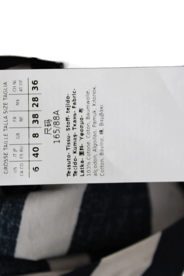 S Max Mara женщин декольте в полоску Топ брюки комплект белый темно-синий хлопок размер 6 8 - Изображение 4 из 4