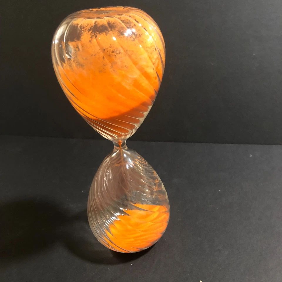 Antigo Vidro Soprado Ampulheta Laranja Temporizador de Areia Decoração de Mesa Moderna Retrô - Imagem 3 de 4
