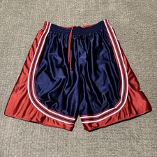 Adidas Reversible Silky Shiny Dazzle Basketball Shorts Mesh Red Navy Large 652