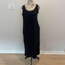 UNIQLO Black Sleeveless Tank Maxi Dress Large Casual Comfy Everyday