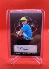 2024 Leaf Trinity Brayden Taylor Auto Black Acetate 1 of 1 - Tampa Bay Rays