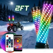 2 Pcs 2FT Thick LED Whip Chasing RGB Lights For Can-Am Maverick X3 RR 1000R MAX