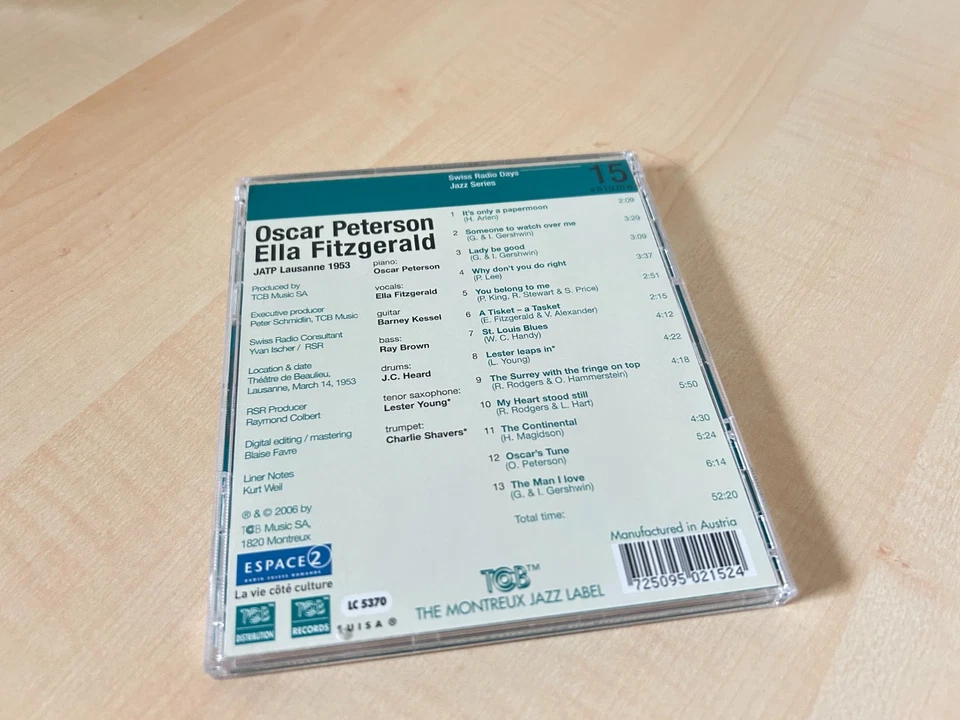 CD Oscar Peterson , Ella Fitzgerald JATP Lausanne 1953 NEU - Bild 2 von 3