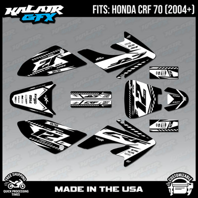 Graphics Kit for Honda CRF70 (All years) Lethal Series - WHITE
