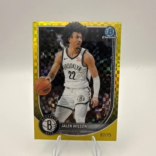 2025-26 Bowman Chrome Jalen Wilson Yellow X-Fractor /75 #BCV-60