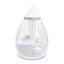 Crane White Teardrop Ultrasonic Cool Mist Humidifier 1 Gallon Auto Shut-Off For