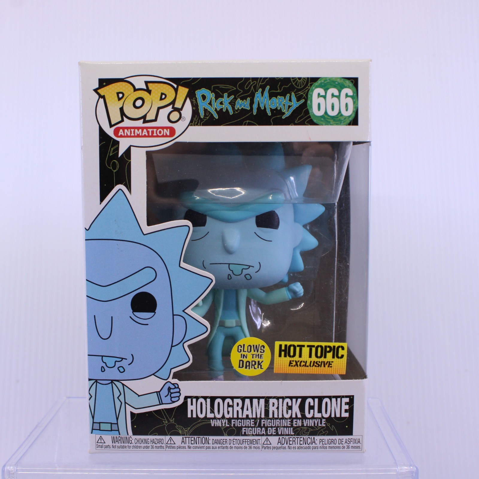 G8 Funko Pop Animation Hologram Rick Clone And Morty Hot Topic Vinyl Figure 666