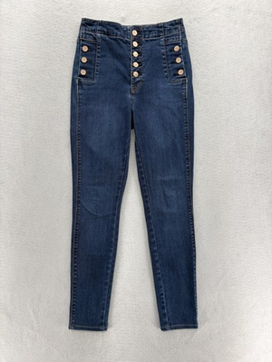 #ad #ad J Brand Natasha Sky High Skinny Jeans Womens 25 Blue High Rise Button Fly Preppy $29.99