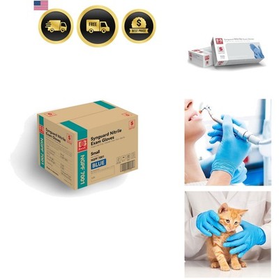 Basic Medical Blue Nitrile Exam Gloves - Latex-Free & Powder-Free - Case of 1...