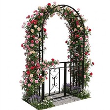 Rosenbogen Metallbogen Gartenbogen Rankbogen Torbogen Rundbogen mit Tor Metall