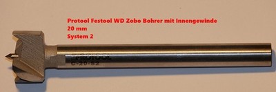 Zobo Bohrer WD C 20 mm, Chromstahl mit Innengewinde System 2 Festool Protool