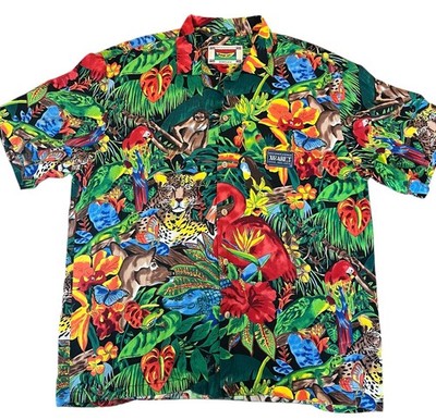 Banana Jack Honolulu Hawaiian Shirt Jungle Animal Print Tropical XL