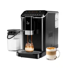 2 Cup All-In-One 20 Bar Espresso Machine in Black with Built-In Grinder and Auto