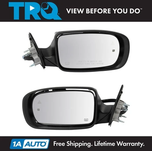 TRQ Side View Mirror Pair Power Heated Blind Spot Detection Memory for Charger