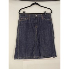 VTG GAP Jeans Dark Wash A-Line Denim Midi Skirt Women Size 10