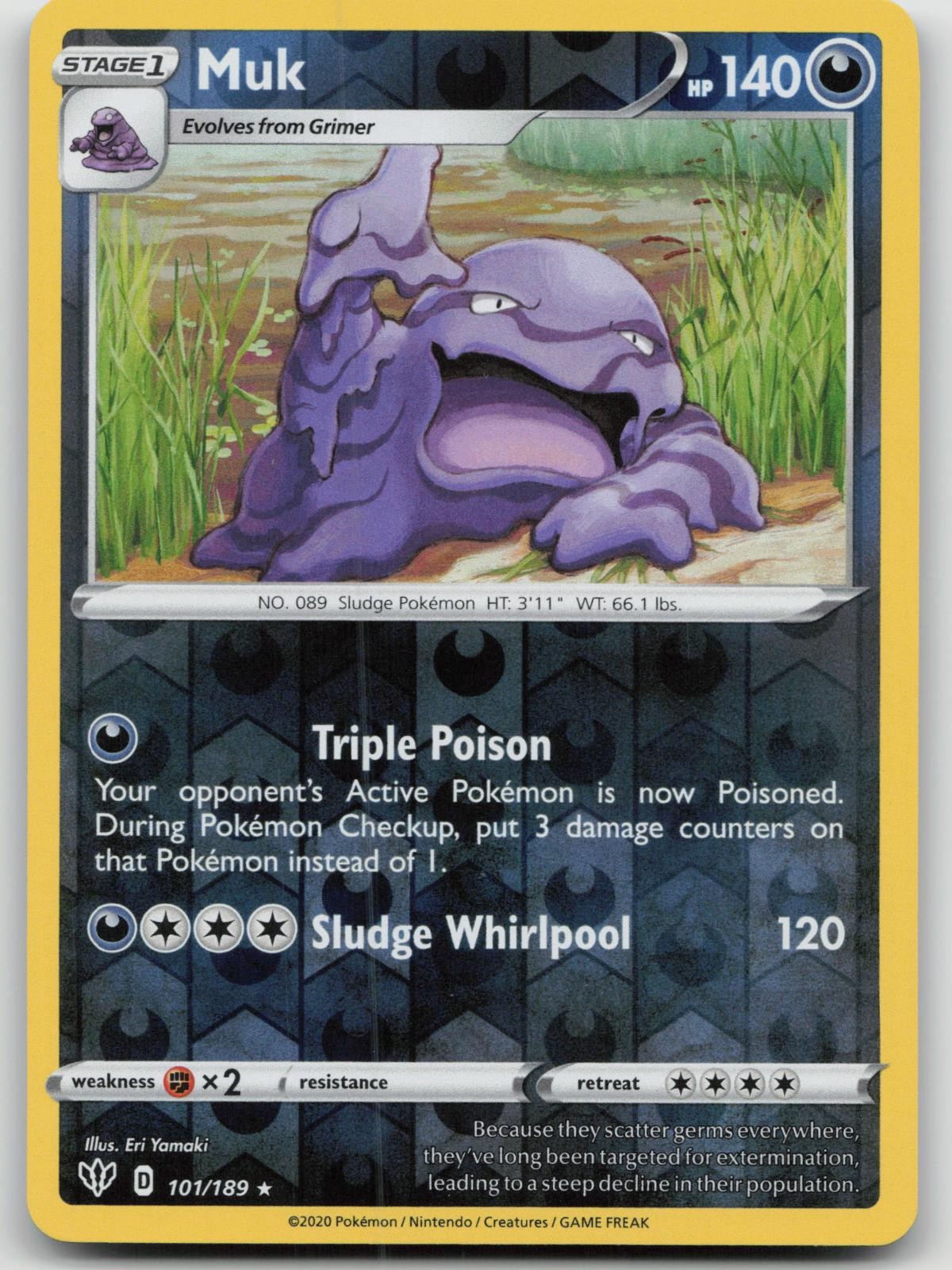 Muk 101/189 Rare Darkness Ablaze Pokemon Reverse Holo Near Mint