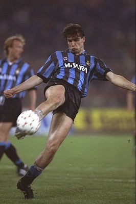 Nicola Berti of Inter Milan UEFA Cup final v AS Roma Olympic Stadi- Old Photo