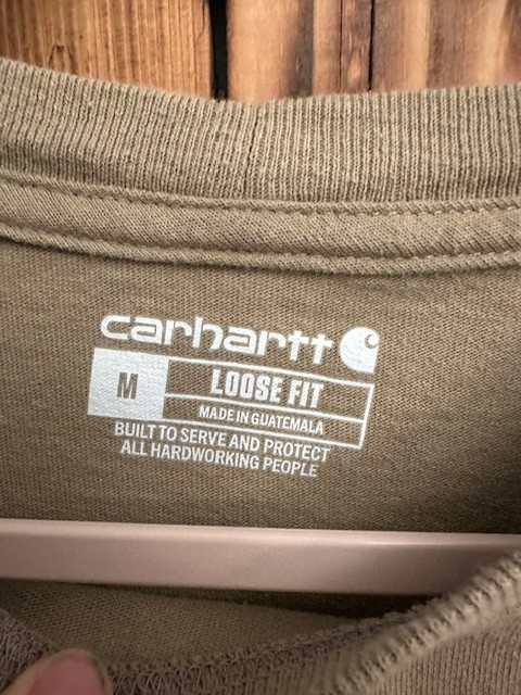 Carhartt Mens K87 Loose Fit Heavyweight Pocket T-shirt Color Desert/Brown Size M thumbnail 3