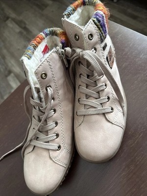 Rieker Women s Talvikengat  Soft Beige Lined Boots Multi Yarn EU 40 9-9.5