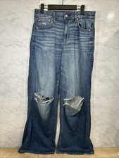 American Eagle Stretch Super High-Rise Baggy Wide-Leg Jeans Sz 6 Regular New