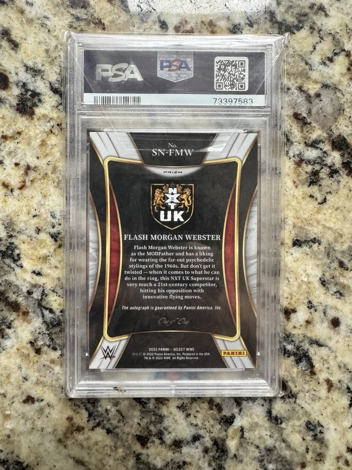 2022 WWE Panini Select 1/1 Flash Morgan Webster Auto Black Prizm, PSA 10 - Image 2 of 3
