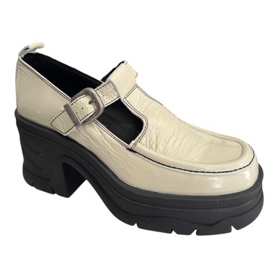 Free People  Mayla Chunky Platform Mary Jane Loafer Antique Ivory Womens 10 $228