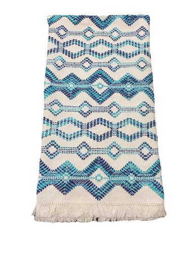 Hand Woven Cotton Textile Throw Blanket “signed” - Picture 8 of 8