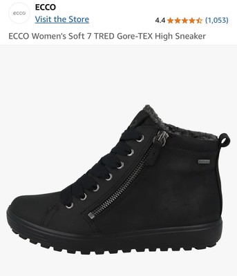 Ecco Soft 7 Tred Waterproof High Sneakers Womens 41 / 10 Black Leather Side Zip