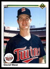 David West 1990 Upper Deck #15 Twins MLB READ FREE SHIPPING AutographDen