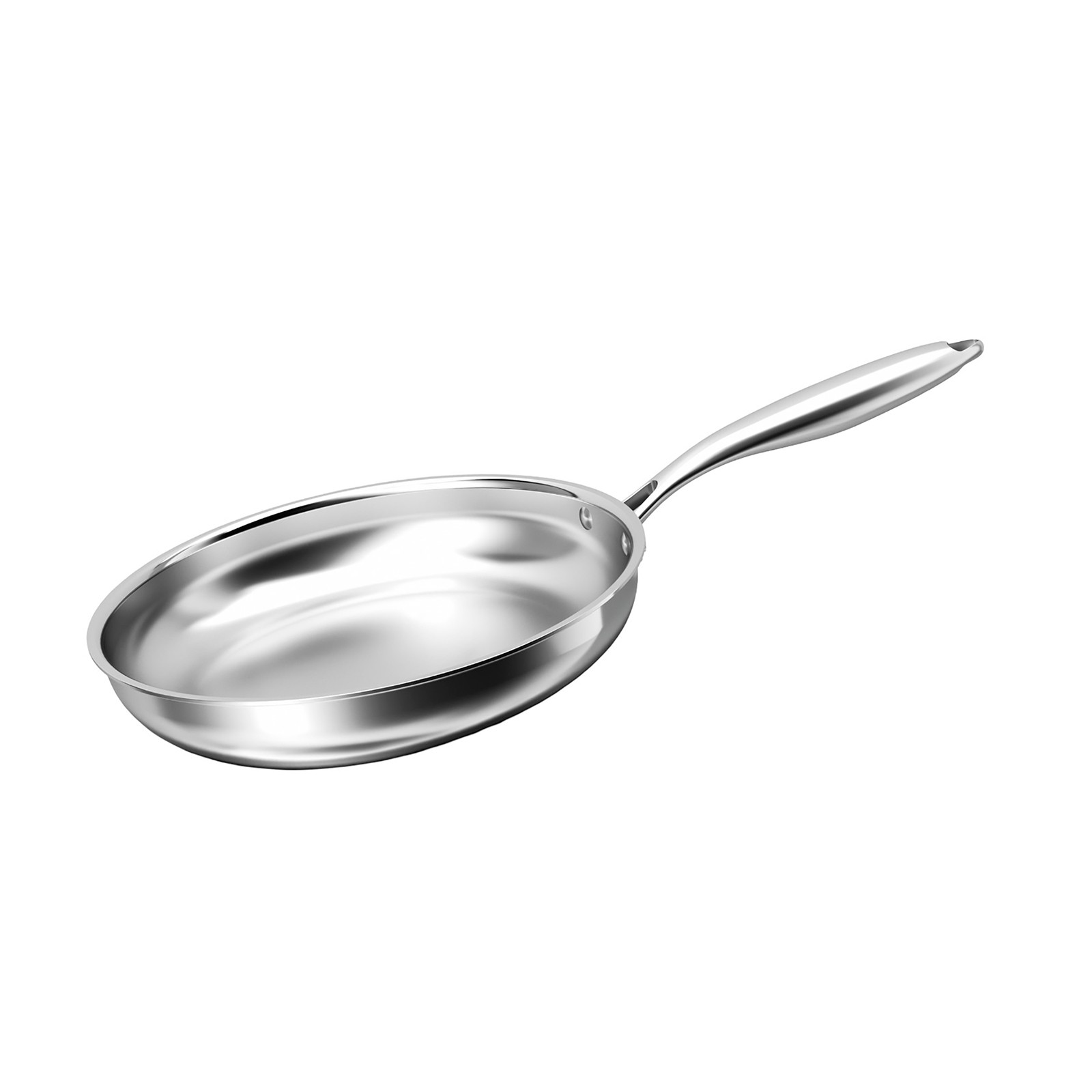 Poêle en acier inoxydable induction 20 cm avec fond diffuseur robuste