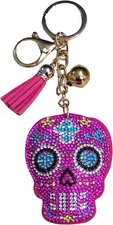 Popfizzy Sugar Skull Keychain, Bling Backpack Key Chain, Bag Charm