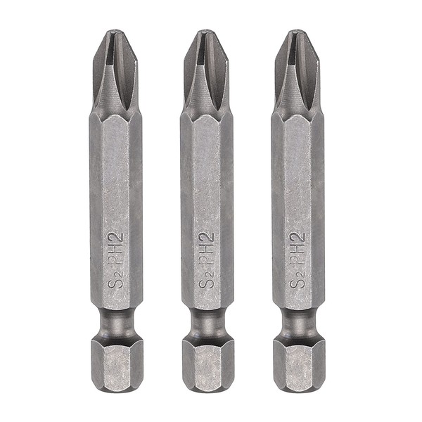 "3Pcs FüR PH2 Phillips Schraubendreher-Bit 1/4\" Sechskant 50Mm Magnet Kreuzkopf"-image