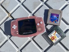Nintendo Game Boy Advance GBA Handheld System AGB-001 Fuschia Pink Tested *Read
