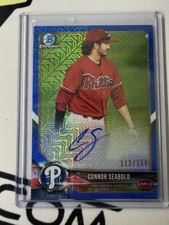 2018 Bowman Chrome Baseball Connor Seabold Blue Mojo Auto /150